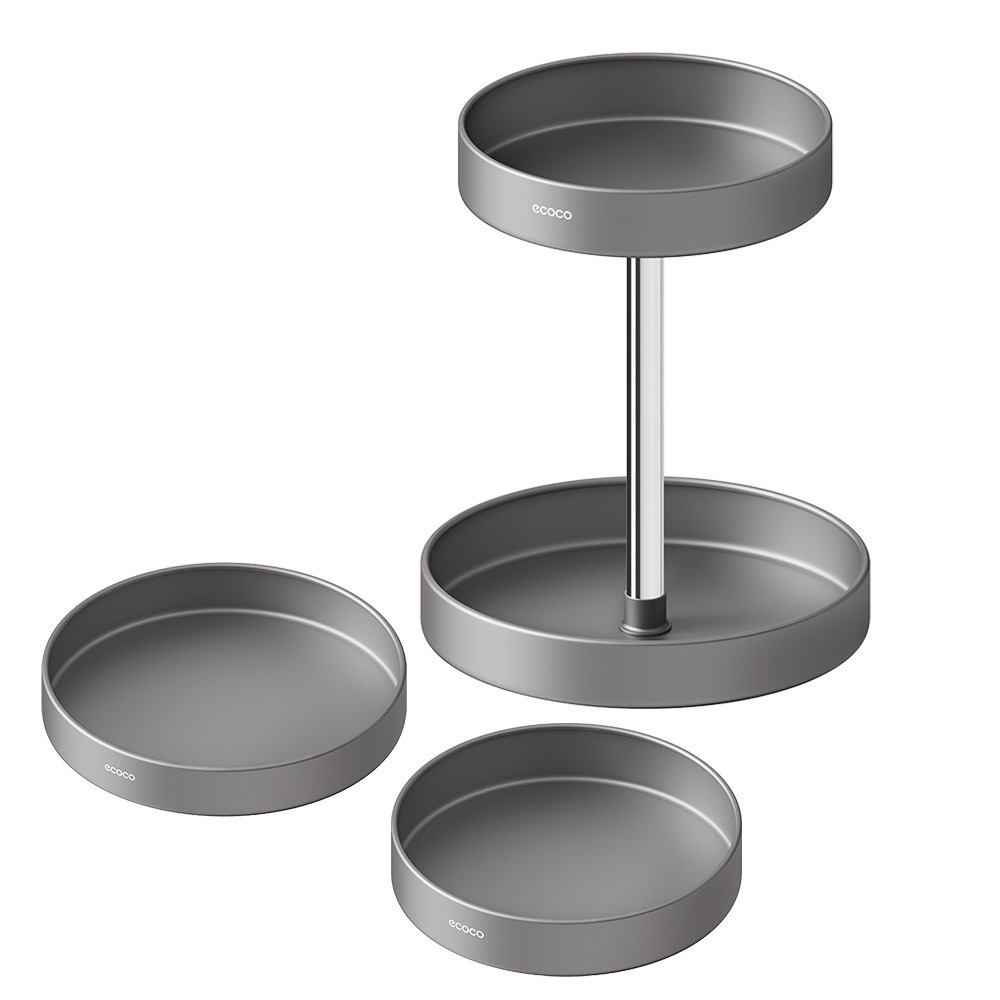 Ecoco 旋轉置物架 廚房收納盒 旋轉收納盒 旋轉盤 收納盤 調味料收納 轉盤收納 調味料轉盤 醬料 瓶罐 收納-細節圖2