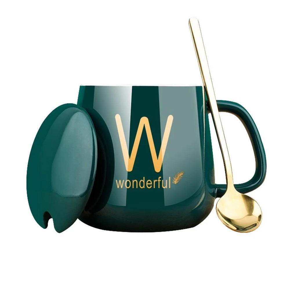 馬克杯｜450ml 陶瓷杯 杯子 陶瓷馬克杯 牛奶杯 耐熱杯 帶蓋馬克杯 水杯 咖啡杯 辦公室杯子 交換禮物-細節圖2