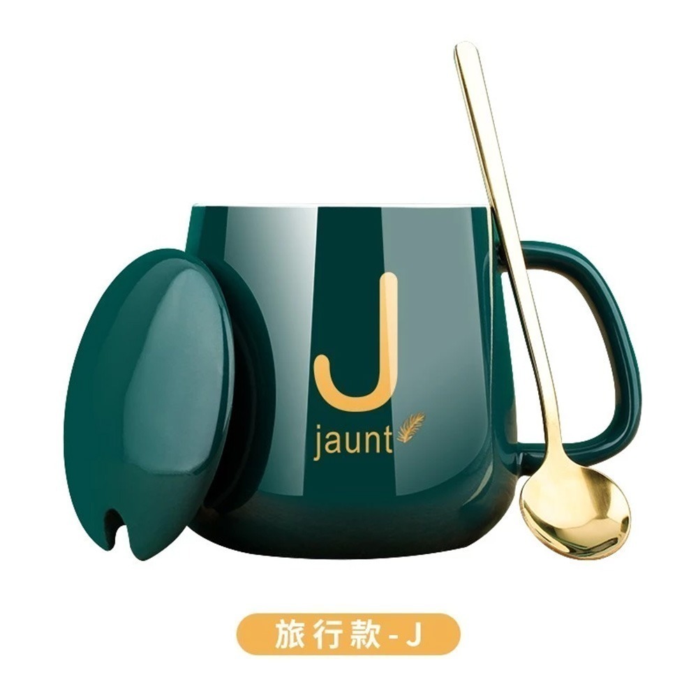 馬克杯｜450ml 陶瓷杯 杯子 陶瓷馬克杯 牛奶杯 耐熱杯 帶蓋馬克杯 水杯 咖啡杯 辦公室杯子 交換禮物-規格圖9