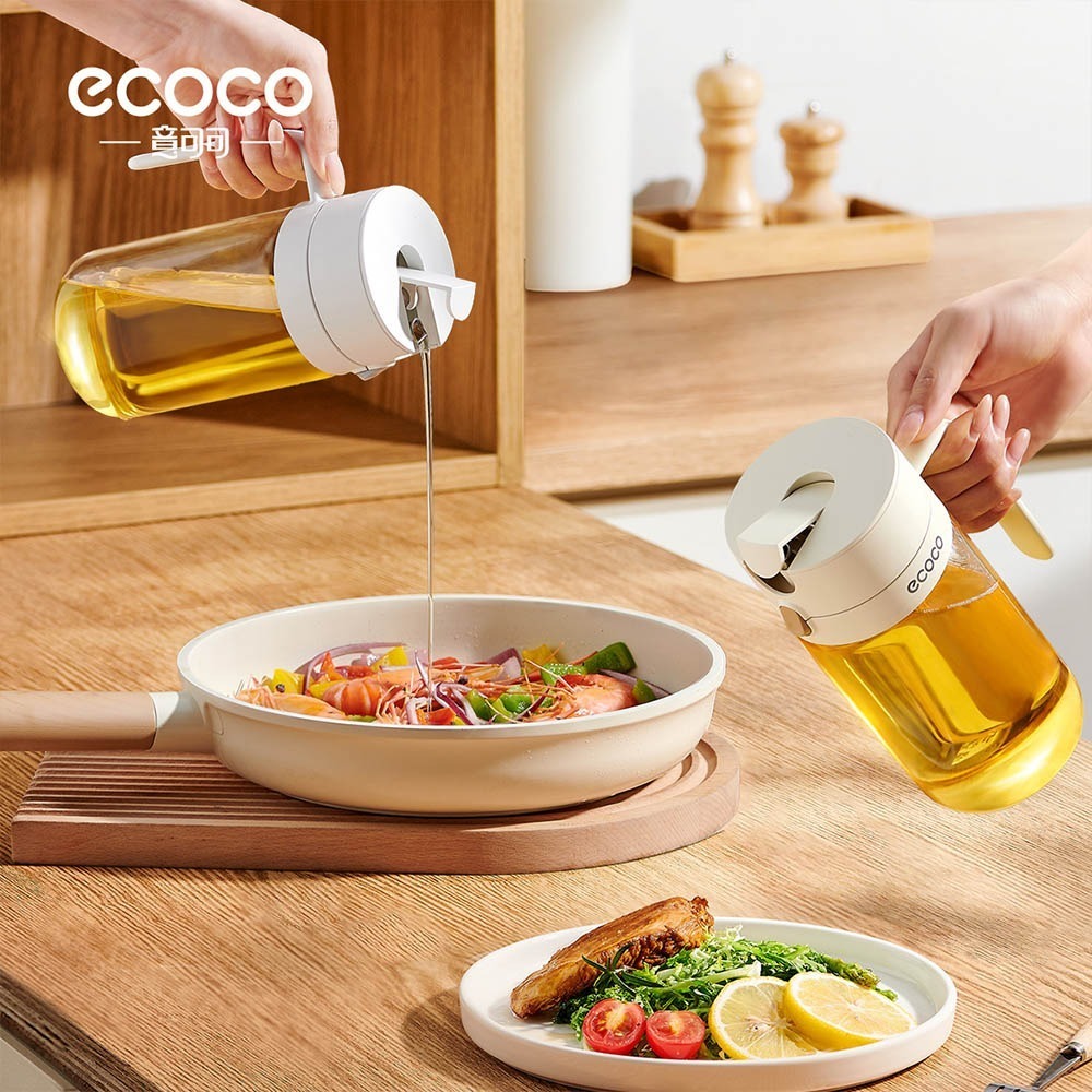 Ecoco｜油壺 油瓶 醬油瓶 油罐瓶 玻璃油壺 油醋瓶 裝油瓶 玻璃油罐 沙拉油瓶 廚房 收納 高硼硅玻璃-細節圖9