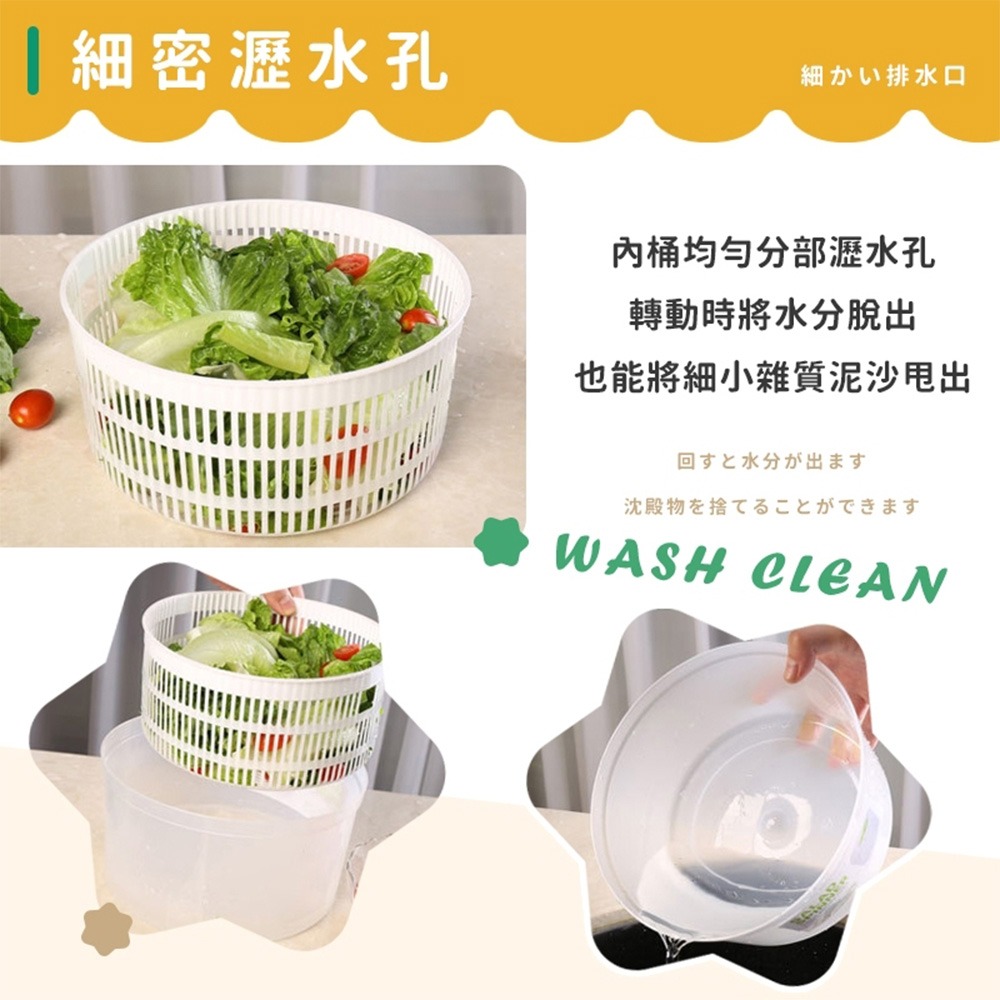 蔬菜脫水器｜瀝水籃 洗菜籃 蔬果瀝水 洗菜瀝水盆 脫水器 蔬果脫水器 瀝水器 水果瀝水籃 廚房 瀝水 收納-細節圖5