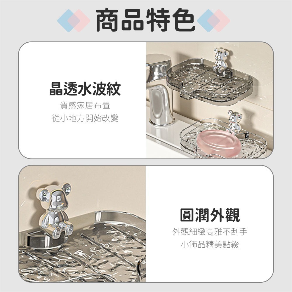 肥皂架｜壁掛式 肥皂盒 收納架 置物架 香皂架 瀝水架 肥皂 香皂 菜瓜布 收納 瀝水盒 浴室 廚房 水波紋-細節圖4