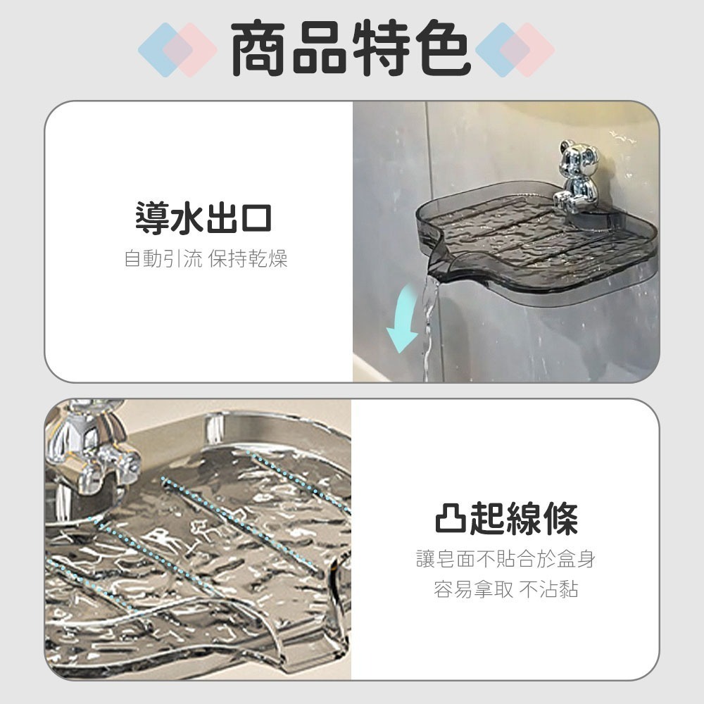 肥皂架｜壁掛式 肥皂盒 收納架 置物架 香皂架 瀝水架 肥皂 香皂 菜瓜布 收納 瀝水盒 浴室 廚房 水波紋-細節圖5