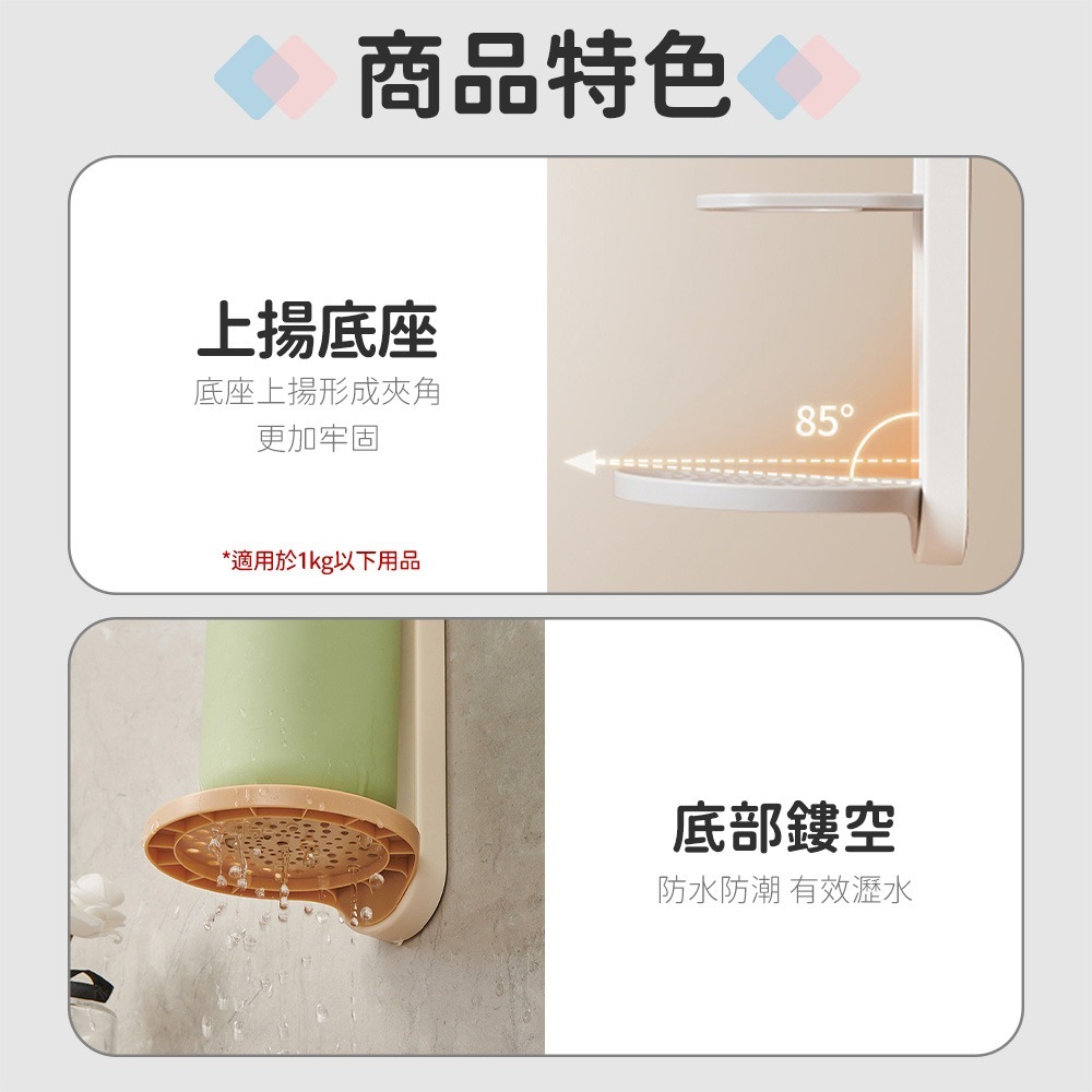 意可可 ECOCO｜按壓瓶掛架 壁掛 沐浴乳掛架 洗碗精架 收納 浴室 置物架 瓶子收納架 浴室收納 瓶罐架 洗髮精架-細節圖5