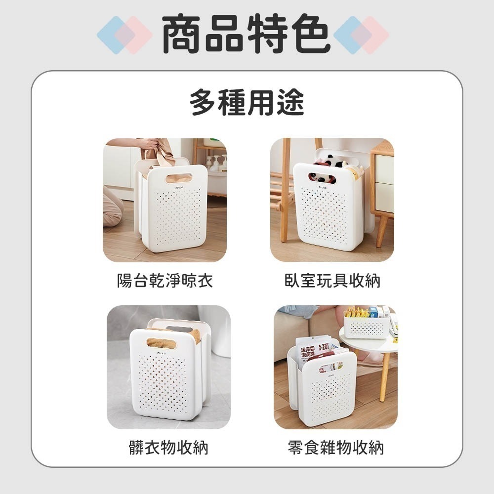 洗衣籃 污衣籃 折疊洗衣籃 收納籃 置物籃 摺疊洗衣籃 分類洗衣籃 髒衣籃 文件架 洗衣藍 籃子 手提-細節圖7