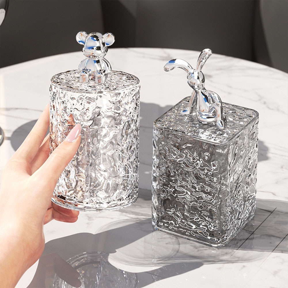 牙線棒收納盒 棉花棒盒 收納盒 置物盒 收納罐 小物收納 牙籤罐 桌上收納 置物 收納 水波紋 質感收納-細節圖8