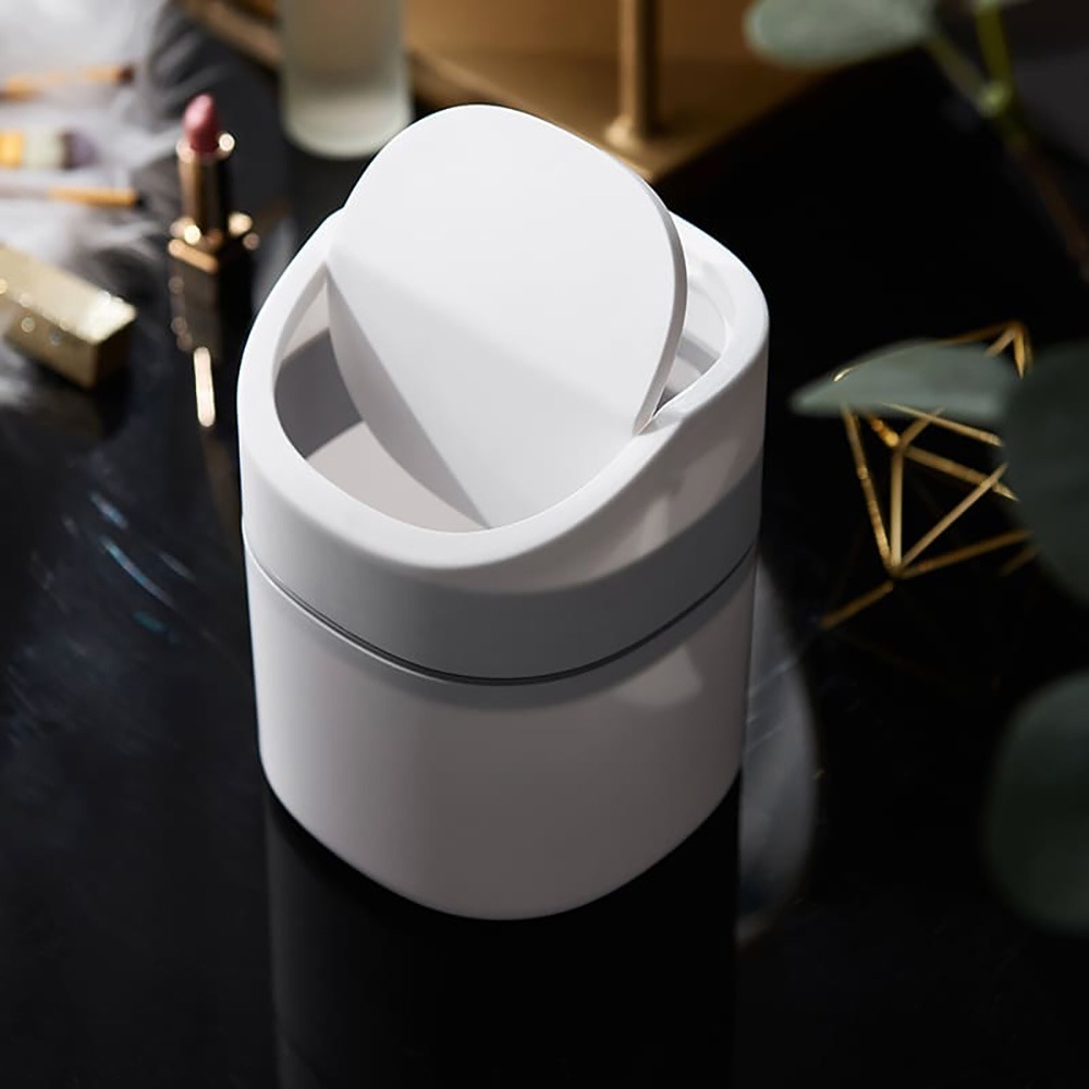 桌上型垃圾桶 翻蓋款 白色 2L 桌上垃圾桶 辦公桌垃圾桶 翻蓋式垃圾桶 垃圾桶 迷你垃圾桶 小垃圾桶-細節圖5