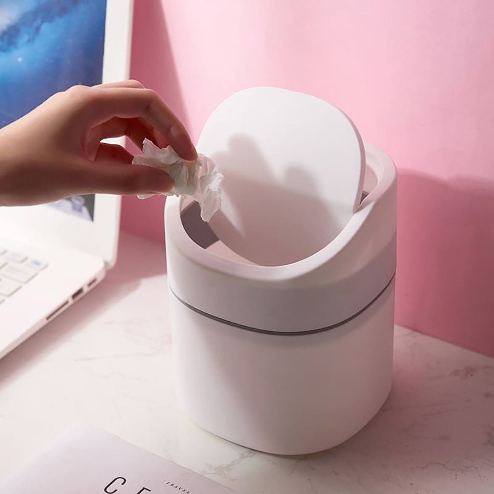 桌上型垃圾桶 翻蓋款 白色 2L 桌上垃圾桶 辦公桌垃圾桶 翻蓋式垃圾桶 垃圾桶 迷你垃圾桶 小垃圾桶-細節圖7