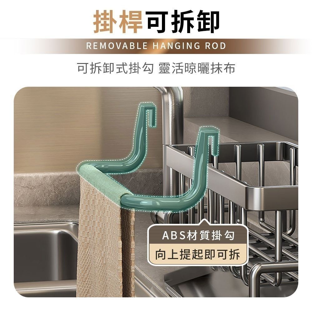 廚房置物架 浴室置物架 瀝水架 廚房收納 置物架 廚房瀝水架 洗碗精架 菜瓜布架 洗手台收納 不鏽鋼 壁掛架-細節圖5