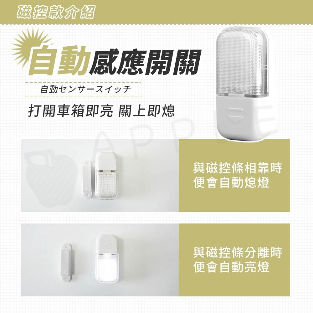 車廂燈 LED 後車廂燈 車用燈 機車 汽車 小燈 感應車廂燈 車箱照明燈 車廂感應燈 觸控燈 自動感應燈-細節圖4