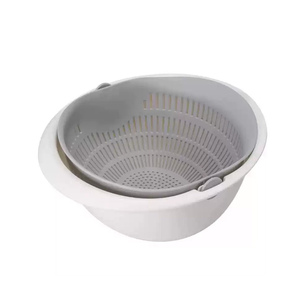 洗菜籃 瀝水籃 洗菜瀝水盆 洗菜盆 濾水籃 瀝水盆 雙層瀝水籃 洗米籃 旋轉瀝水籃 洗菜 收納 廚房-細節圖2