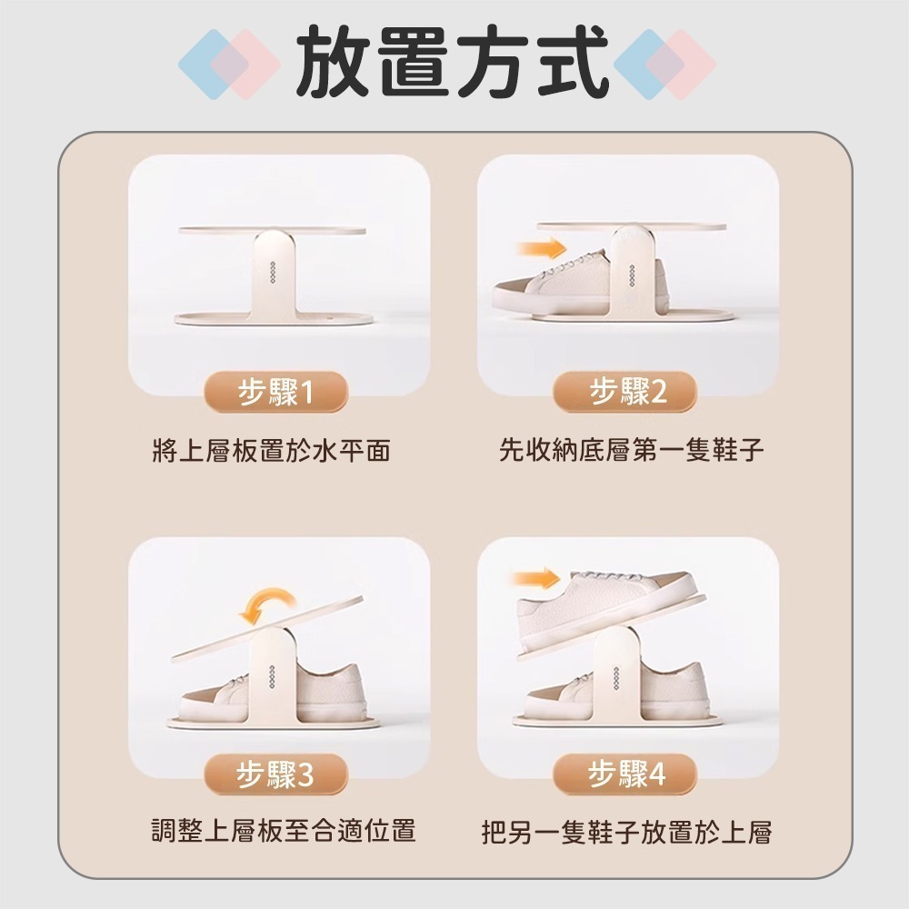 Ecoco 意可可｜鞋架 收納 鞋子 置物架 拖鞋架 小鞋架 雙層鞋架 收納架 多層鞋架 分層鞋架 鞋托 防滑-細節圖8