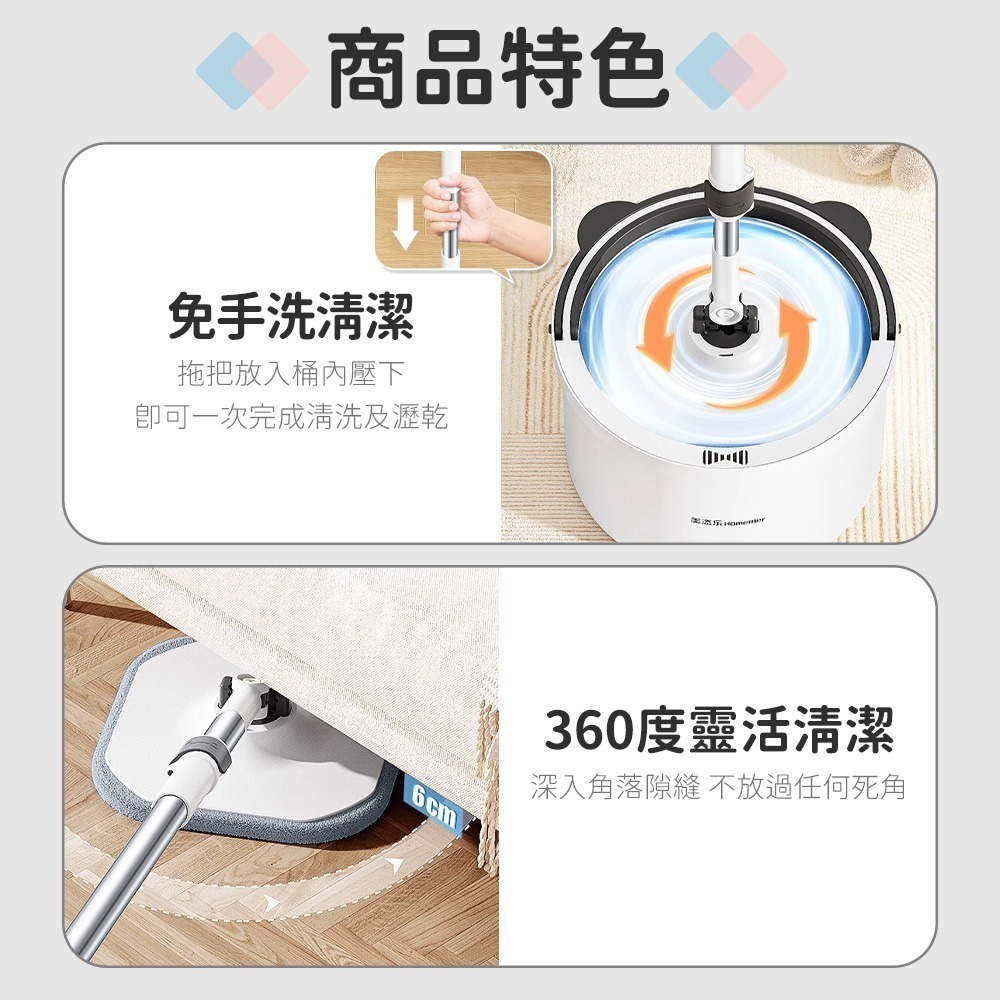 美添樂｜拖把組 水桶 拖把 免手洗拖把 旋轉拖把 除塵拖把 拖把免手洗 擦窗拖把 懶人拖把 清潔 除塵-細節圖6