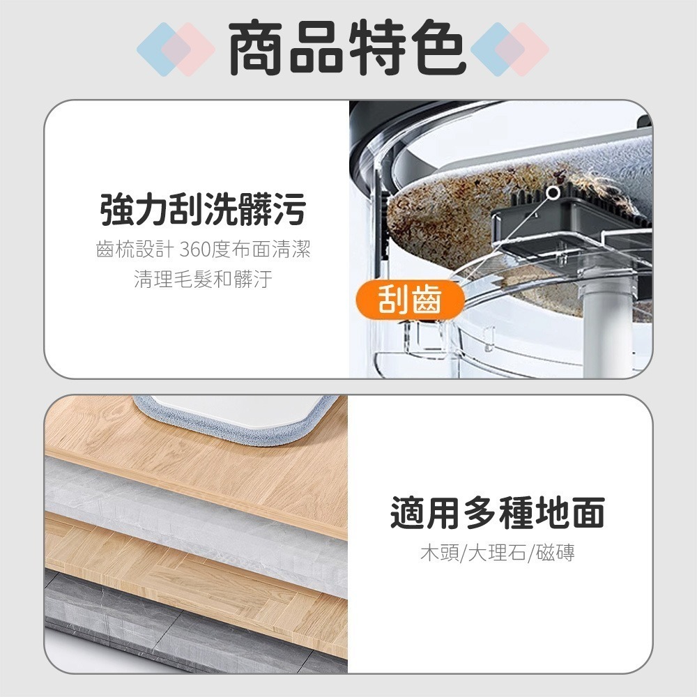 美添樂｜拖把組 水桶 拖把 免手洗拖把 旋轉拖把 除塵拖把 拖把免手洗 擦窗拖把 懶人拖把 清潔 除塵-細節圖7