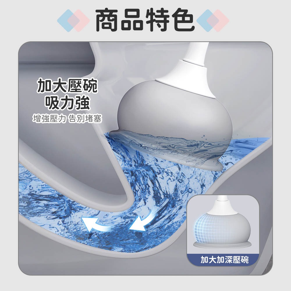 馬桶疏通器 通馬桶 馬桶吸盤 管道疏通器 通水管神器 疏通神器 排水孔 洗手台 馬桶 疏通 搋子-細節圖4