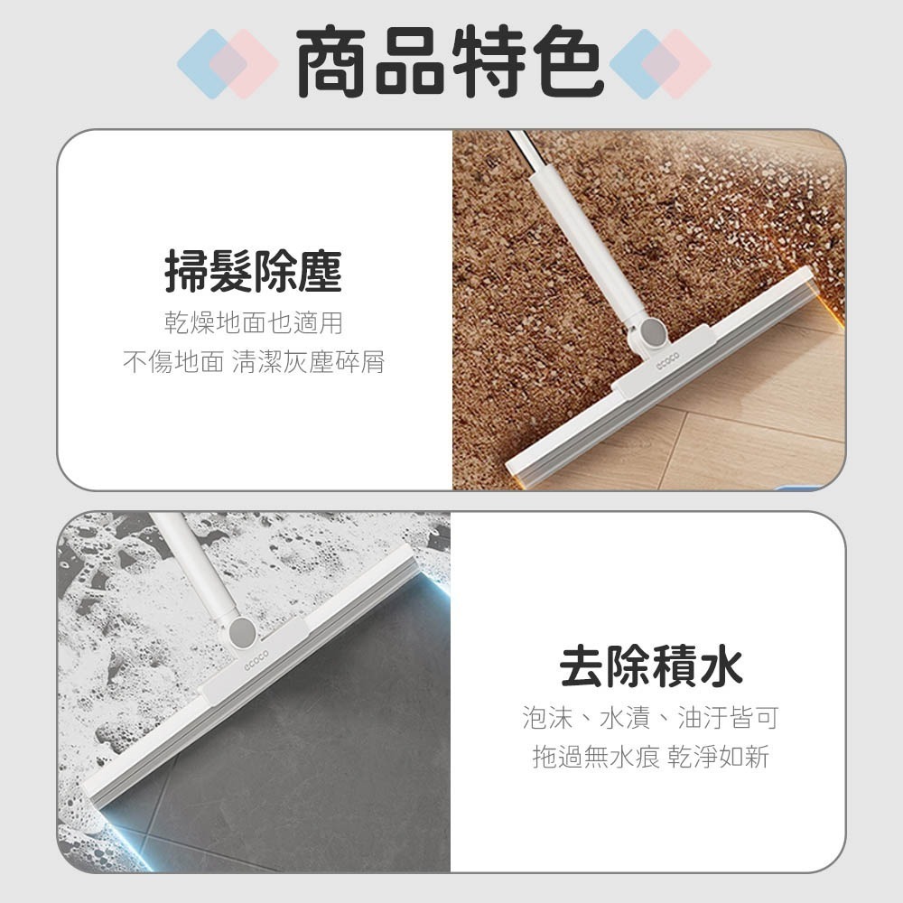 ECOCO 意可可｜地板刷水器 刮水掃把 刮水器 刮水板 魔術掃把 刮水拖把 地板刮刀 玻璃刮刀 浴室 客廳 清潔-細節圖6
