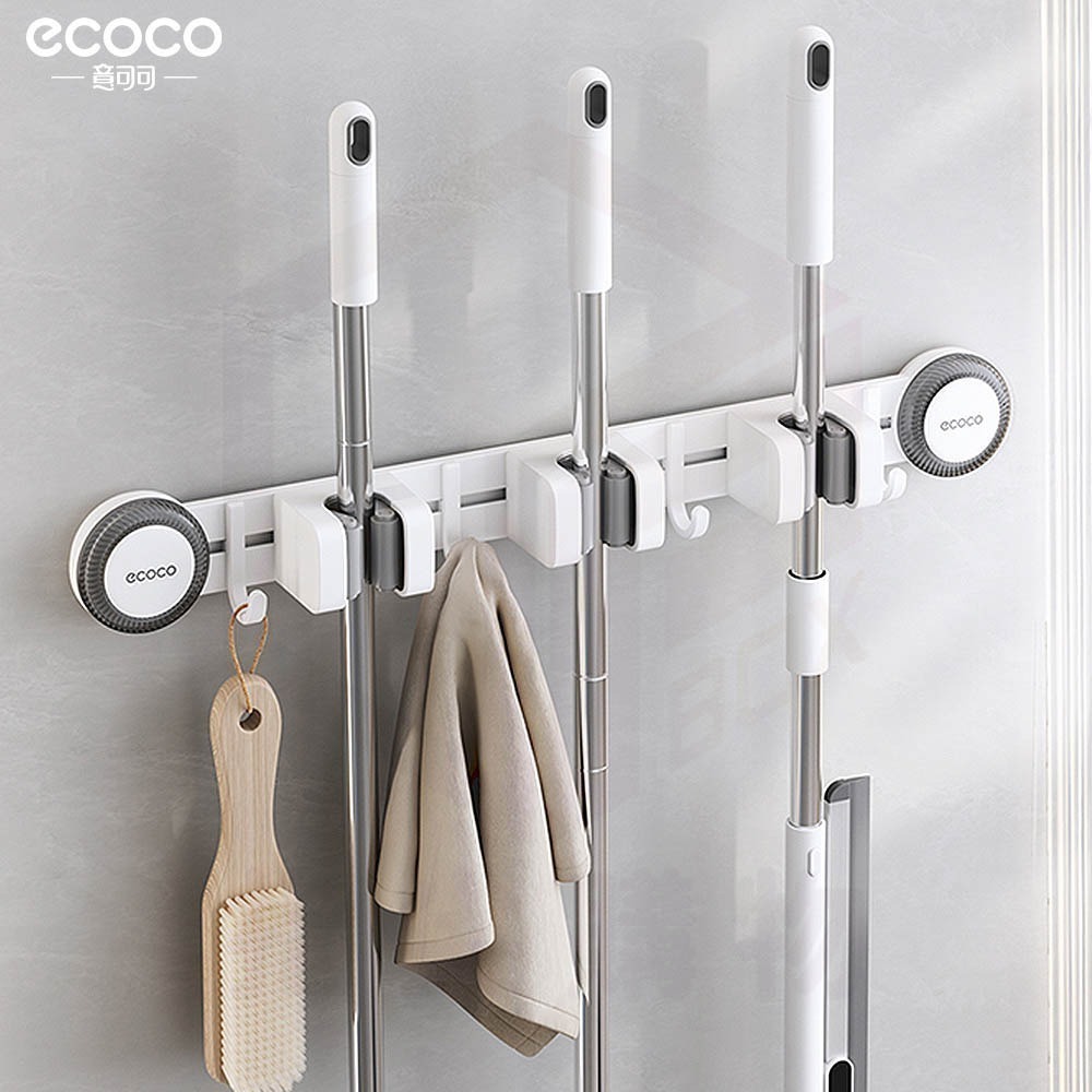 Ecoco｜吸盤拖把架 拖把架 掃把架 拖把夾 支架收納架 掛勾 掃具收納 馬桶刷 掃把 雨傘 收納-細節圖9