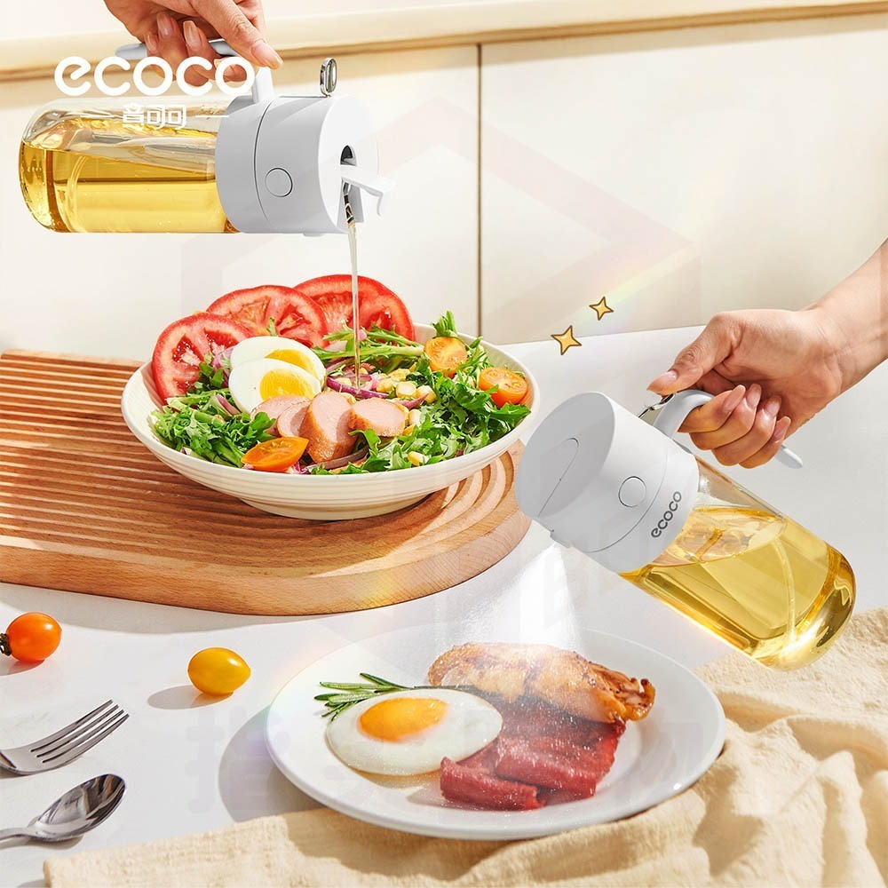 Ecoco 意可可 油壺 噴油瓶 兩用油壺 玻璃噴霧瓶 噴油壺 噴油罐 油罐瓶 油噴瓶 裝油瓶 倒油罐 廚房收納-細節圖9