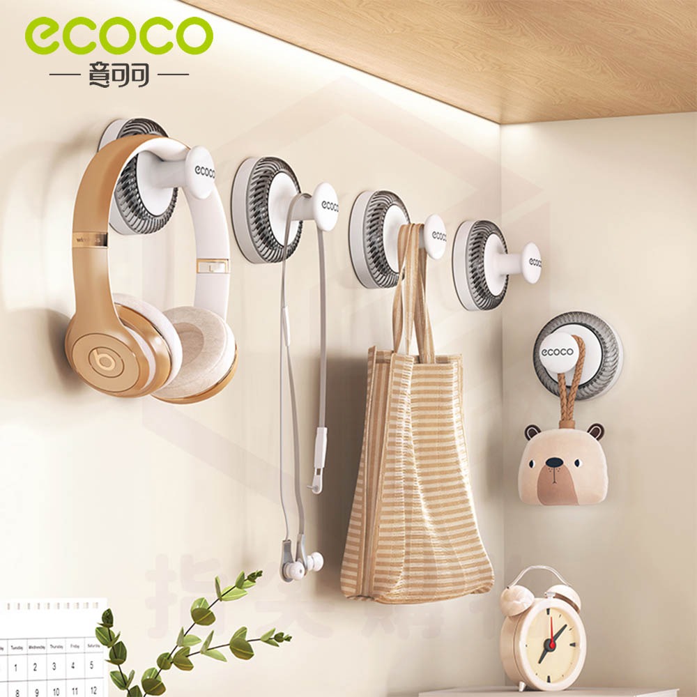 ecoco 收納掛勾 吸盤壁掛 圓勾 掛勾 無痕 掛鉤 收納勾 浴室掛勾 廚房掛勾 牆壁掛勾 置物勾 包包 鑰匙 收納-細節圖8