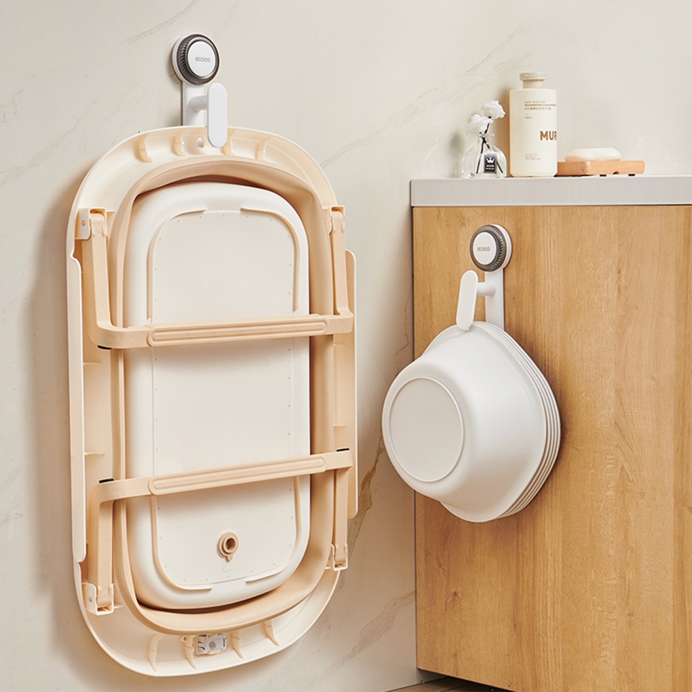 ecoco 意可可 吸盤臉盆掛勾 臉盆掛勾 臉盆架 臉盆勾 掛勾 掛鉤 掛鈎 臉盆收納架 置物架 收納架-細節圖9