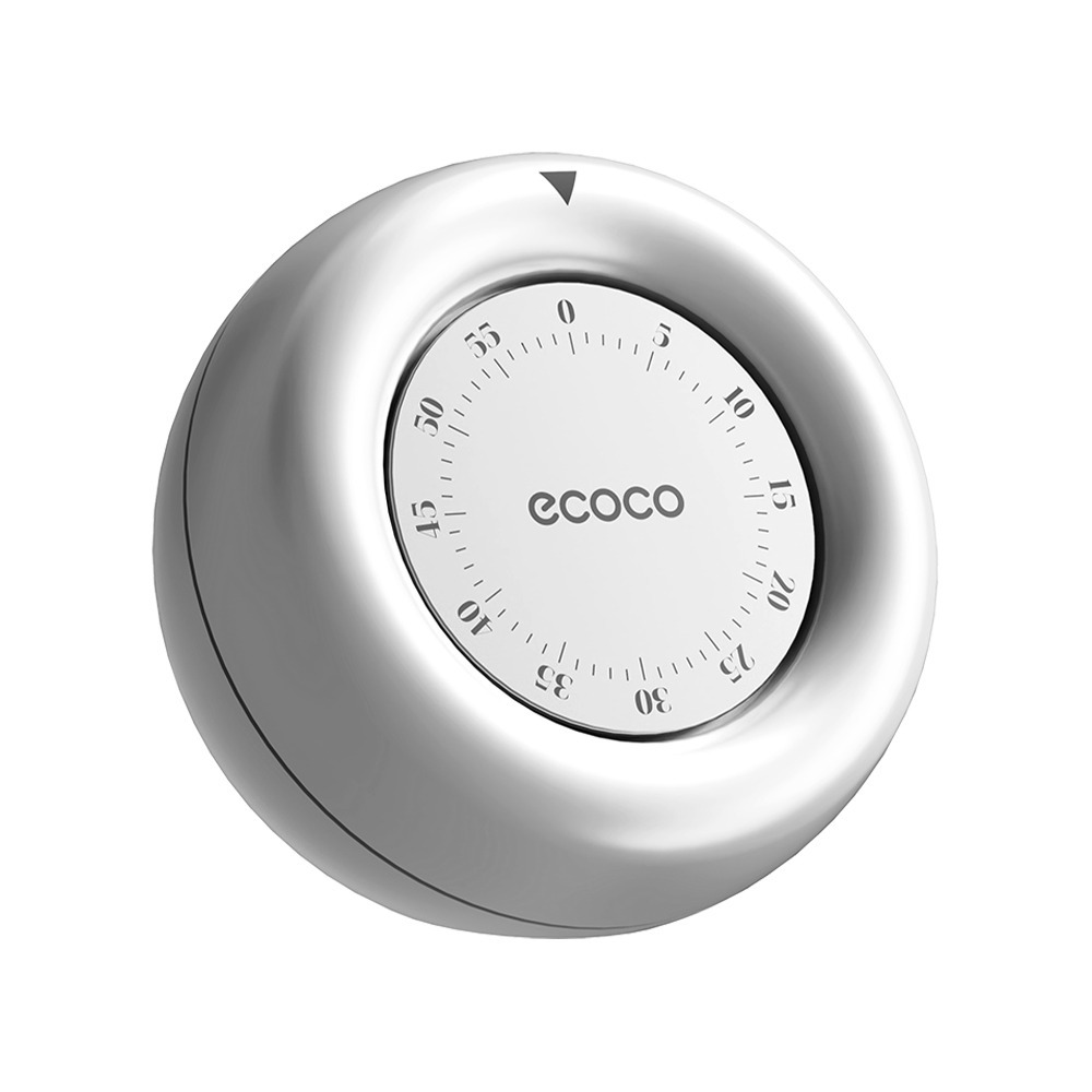 ECOCO【廚房計時器 免電池】機械計時器 番茄鐘 倒數計時器 學習計時器 讀書計時器 磁吸計時器 計時器 倒數器 銀-細節圖2
