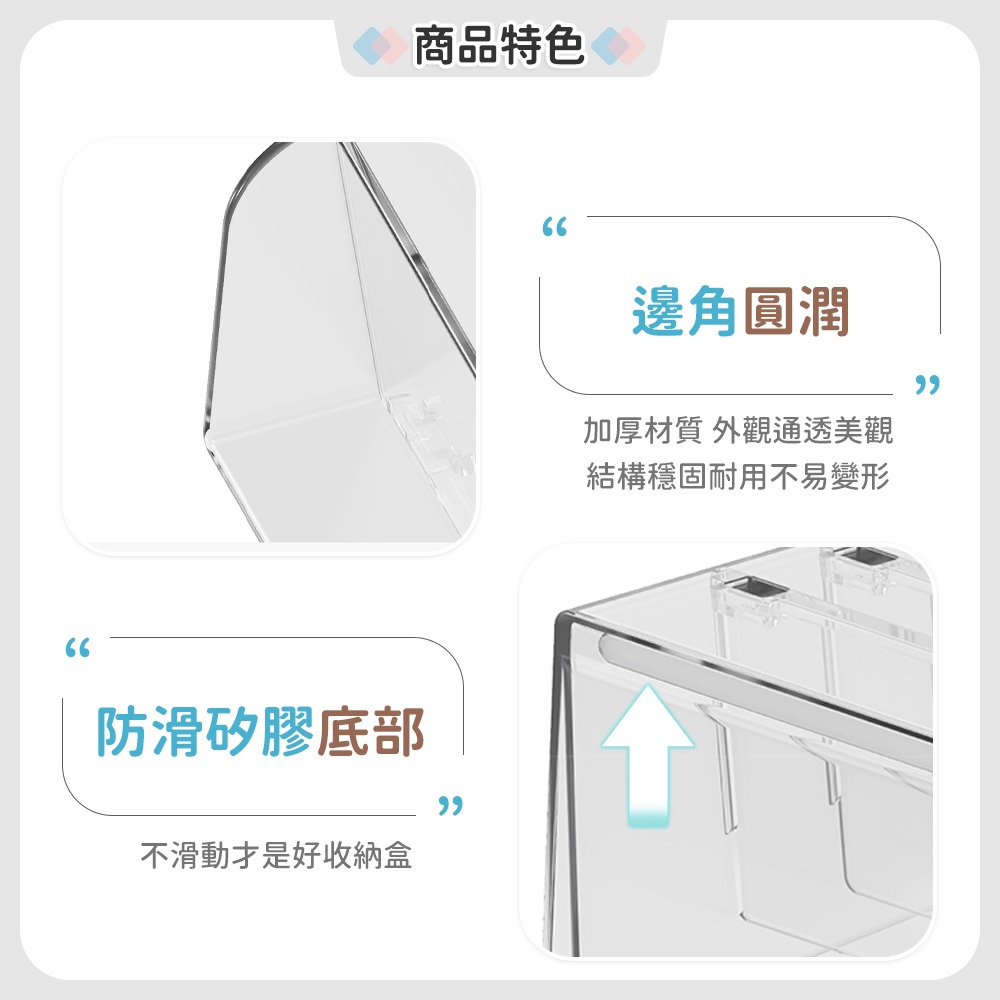 樂藝思【直立式收納盒 小物收納】分隔 分格 收納盒 置物盒 桌上收納盒 桌面收納 透明置物盒 口紅 化妝品 指甲油-細節圖5