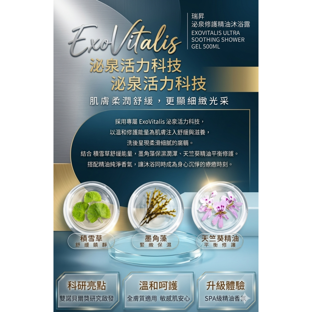 【團購】自然美瑞昇 泌泉修護精油沐浴露500ml，980元-細節圖2