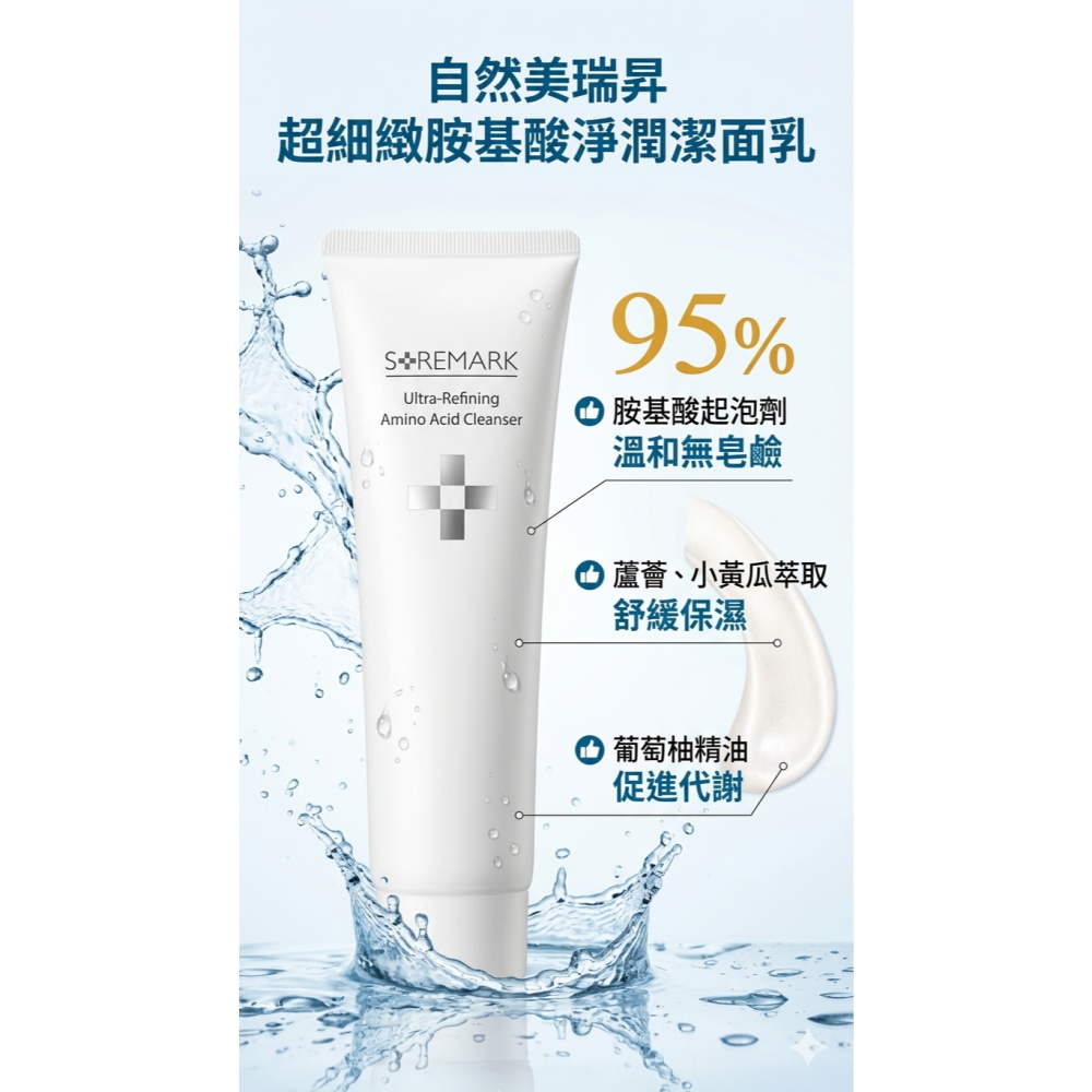 【團購】自然美瑞昇 超細緻胺基酸淨潤潔面乳150g，1180元-細節圖2