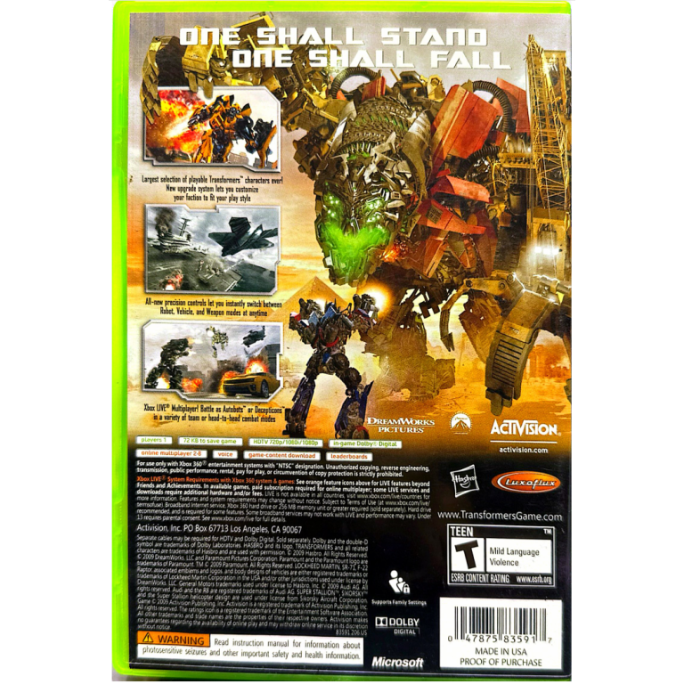 XBOX360 變形金剛 / 復仇之戰 英文版-細節圖2