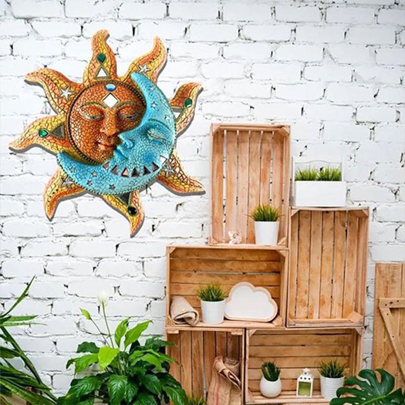 「薰詩奈」現貨 日月造型掛件 能量掛件 太陽 月亮 日月之神墻壁裝飾室內室外裝飾-細節圖3