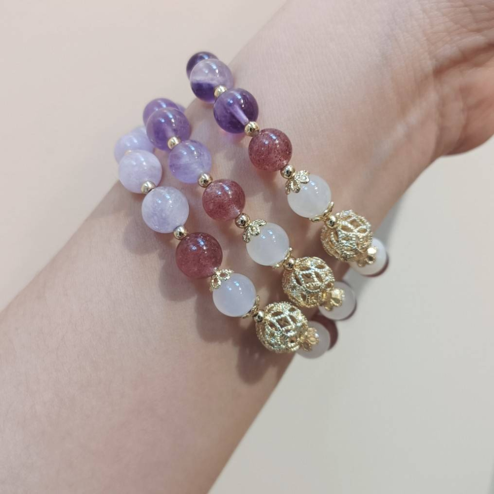 轉運樓空球天然紫水晶手鍊-細節圖4