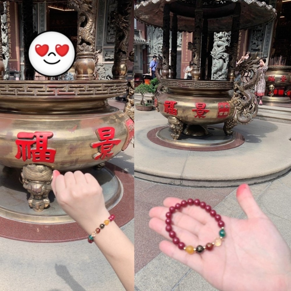 【五路財神】五行瑪瑙轉運珠朱砂手串 台北景福宮拜財神過香爐轉運珠硃砂本命年生肖男女開運避邪好運-細節圖3