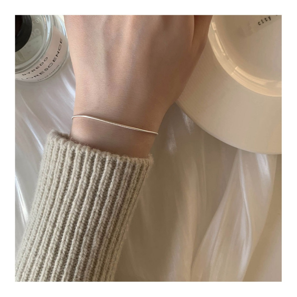 <純銀手鍊>極簡精緻手鍊 蛇練款  盒鍊款-細節圖3