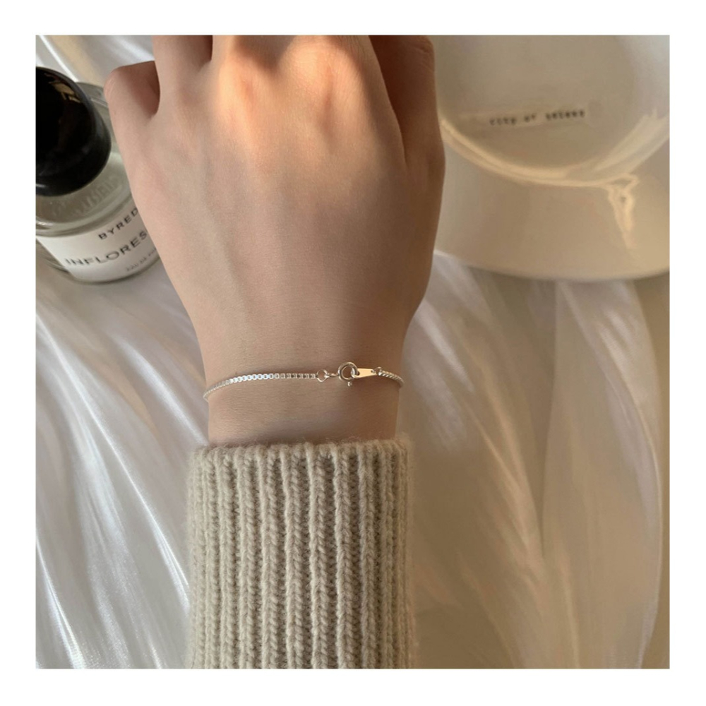 <純銀手鍊>極簡精緻手鍊 蛇練款  盒鍊款-細節圖4