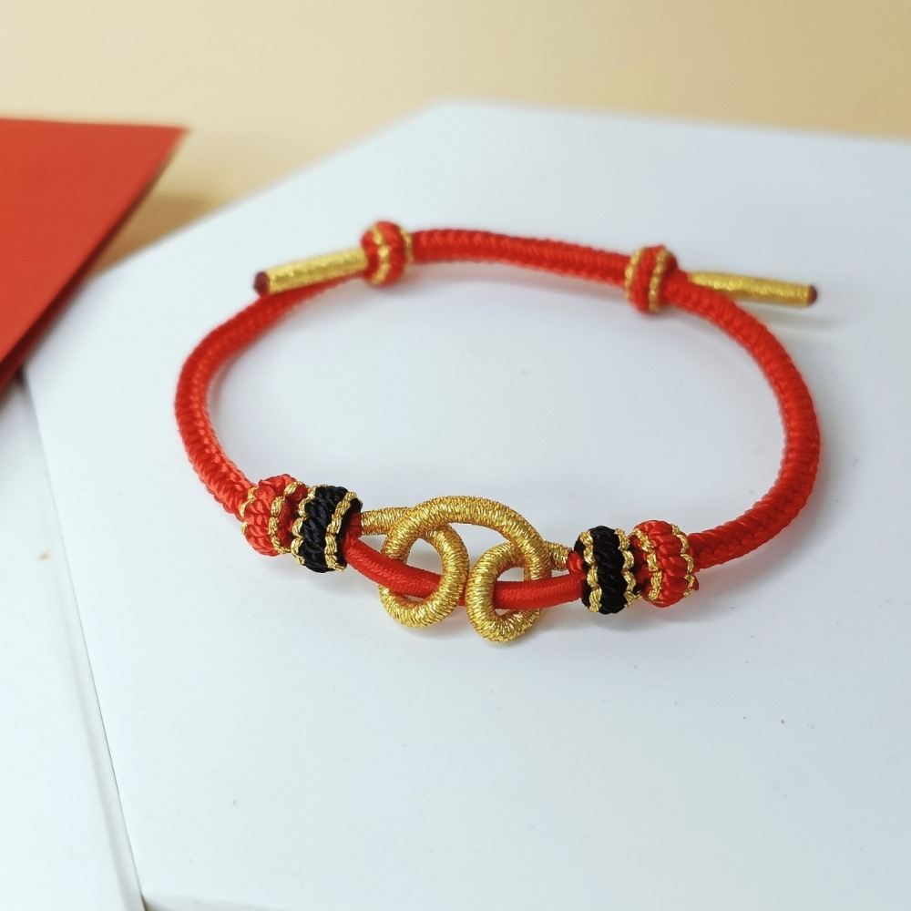 元寶繩結手鏈 元寶招財幸運手鍊 好運 招財 平安 男女手鍊-細節圖5