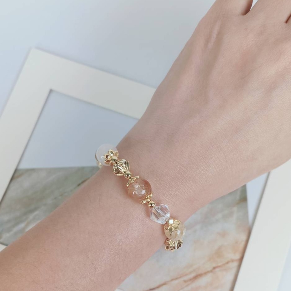 招財水晶手鍊 黃水晶 黃髮晶 招財 財神 財運 正財 偏財-細節圖4