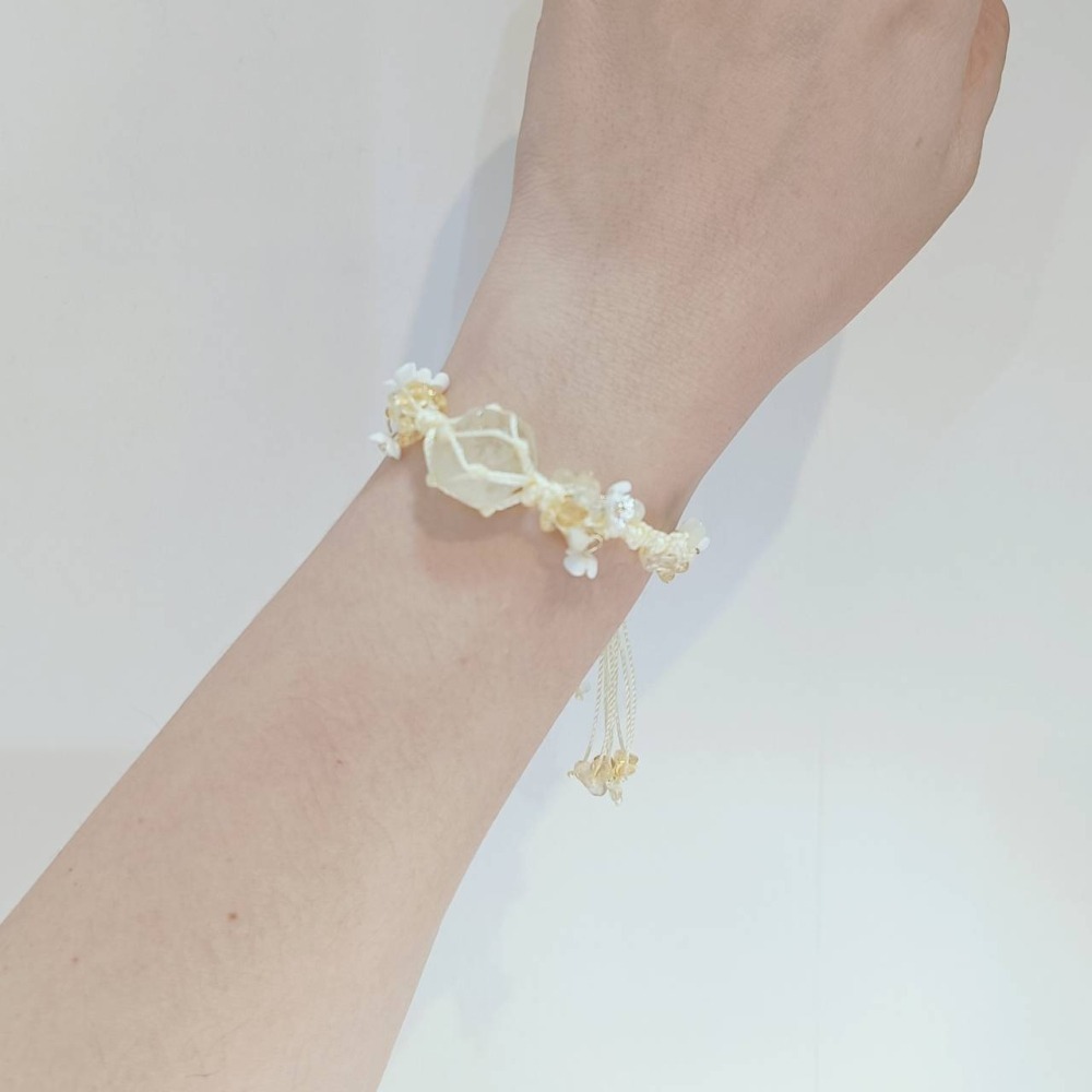 開運手鍊 編織手鍊 水晶手鍊 草莓晶 黃水晶 白水晶 招桃花 招財 開運-細節圖4