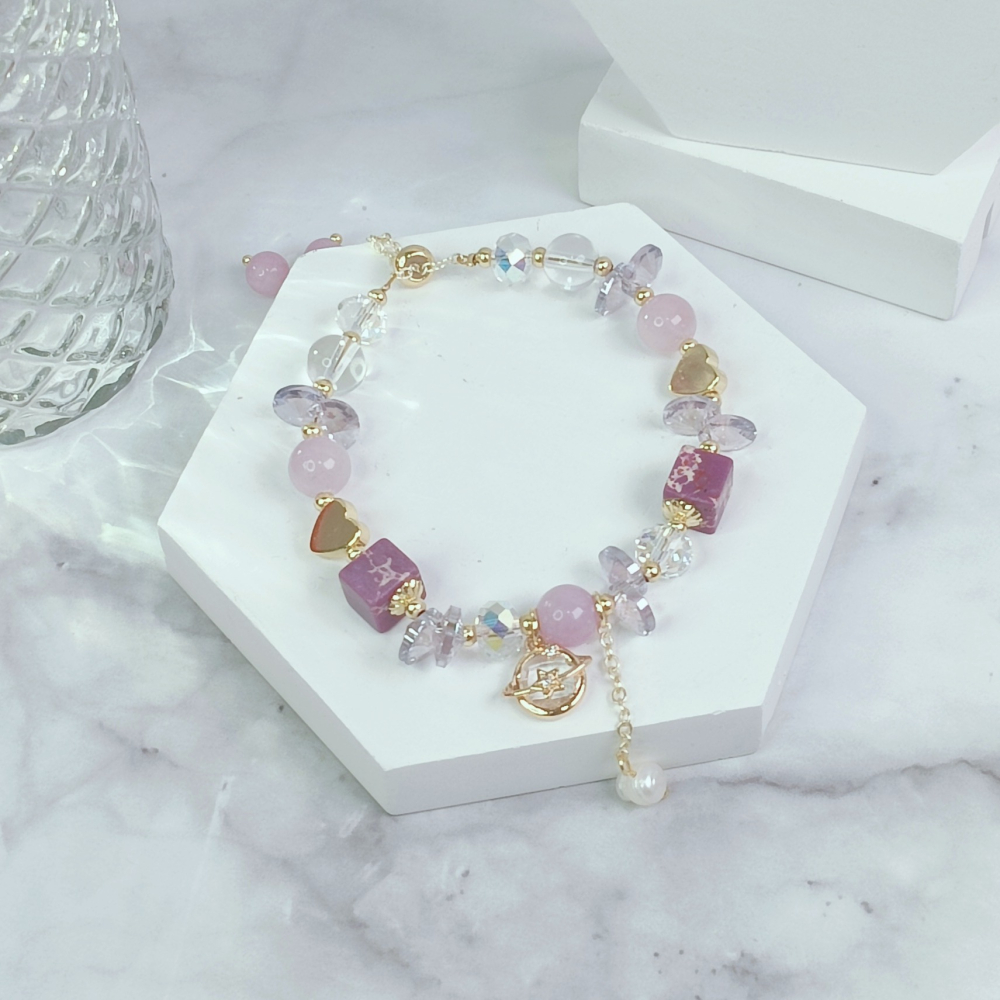 不挑手圍無限延伸15~22cm 水晶手鍊  招財 招人緣 旺福 紫水晶 粉晶-細節圖2