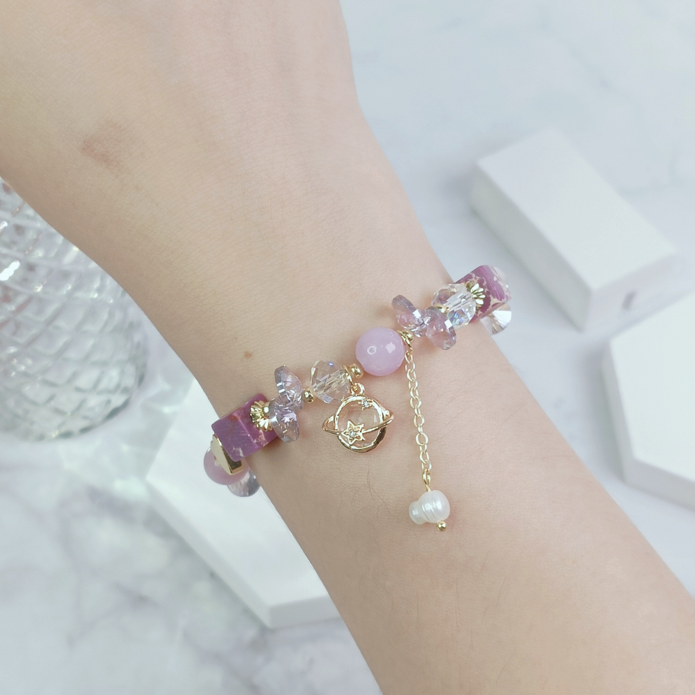 不挑手圍無限延伸15~22cm 水晶手鍊  招財 招人緣 旺福 紫水晶 粉晶-細節圖4