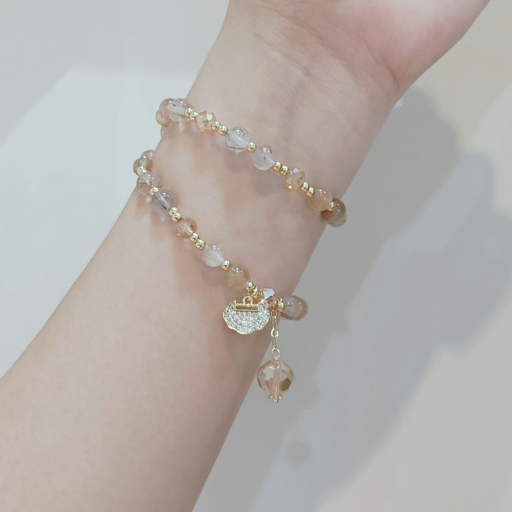 金耀幻彩髮晶手鍊 黃髮晶、紅髮晶、綠髮晶、黑髮晶 台灣現貨 快速出貨-細節圖4