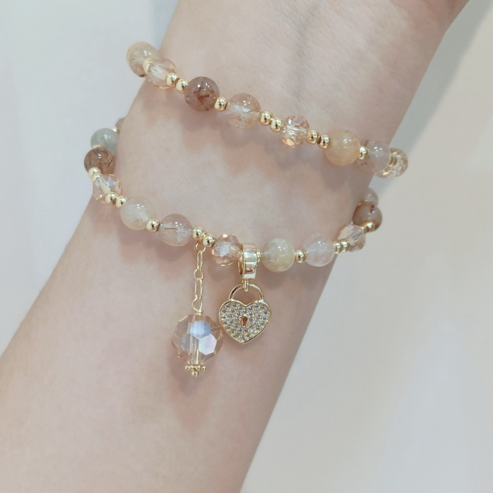 金耀幻彩髮晶手鍊 黃髮晶、紅髮晶、綠髮晶、黑髮晶 台灣現貨 快速出貨-細節圖5