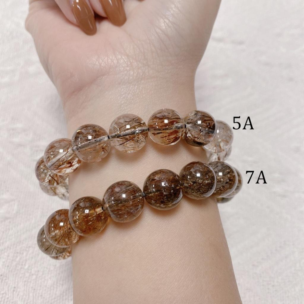 【能量加倍強化版🔥】超七手珠 黑金超七雲母 冰透黑金 手串 手鍊 天然水晶 黑金超七雲母手珠【CR020】-細節圖2