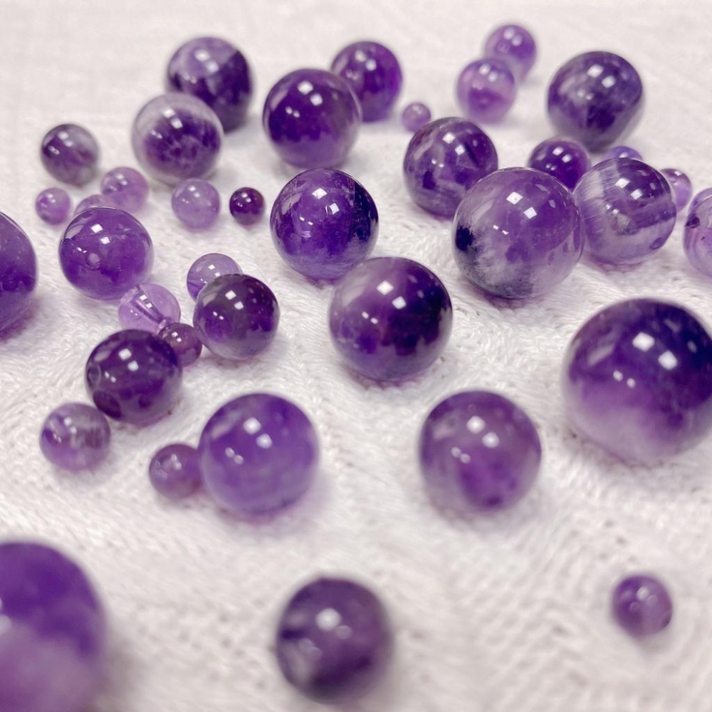 ✨星辰✨ 夢幻紫水晶 紫水晶 圓珠 散珠 千層紫水晶 散珠 天然水晶 夢幻紫晶 虎牙紫水晶 水晶串珠【CR001】-細節圖3