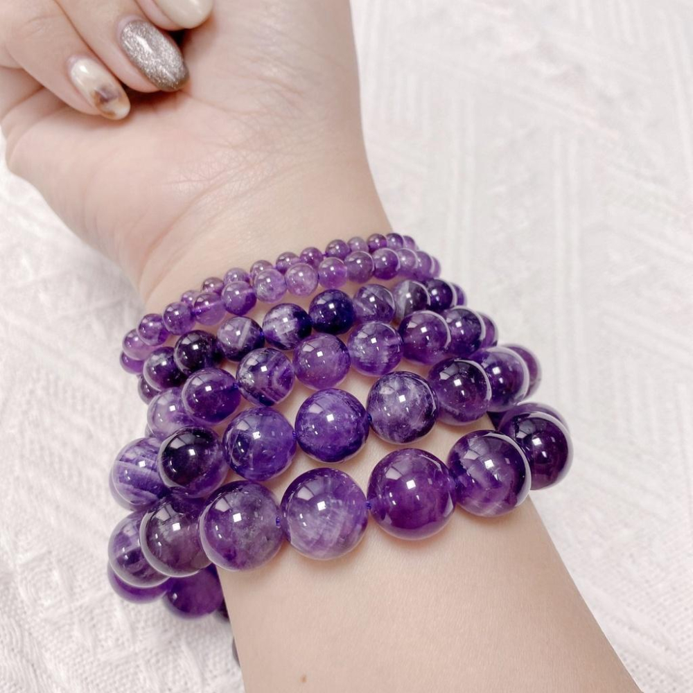 ✨星辰✨ 夢幻紫水晶 紫水晶 圓珠 散珠 千層紫水晶 散珠 天然水晶 夢幻紫晶 虎牙紫水晶 水晶串珠【CR001】-細節圖6