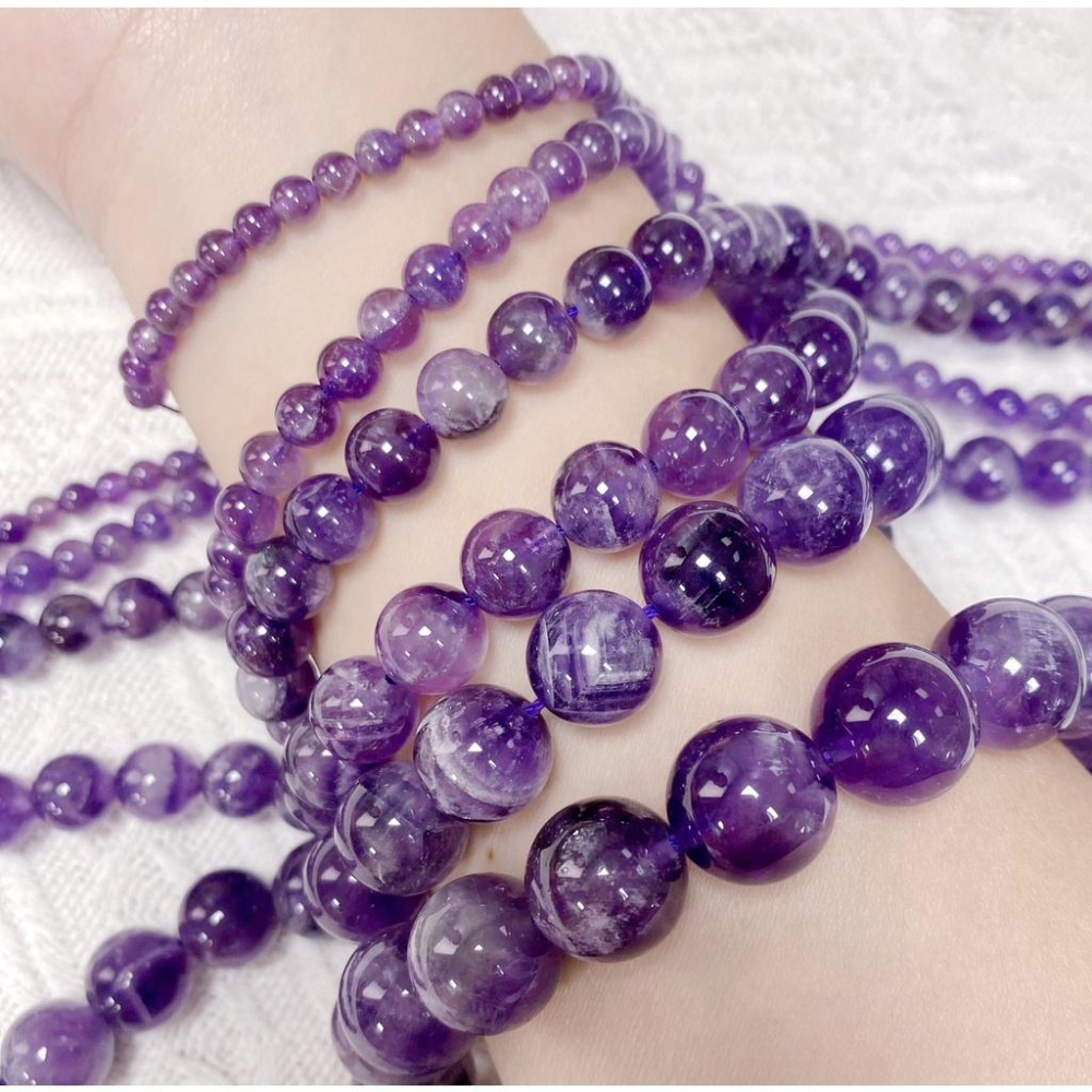 ✨星辰✨ 夢幻紫水晶 紫水晶 圓珠 散珠 千層紫水晶 散珠 天然水晶 夢幻紫晶 虎牙紫水晶 水晶串珠【CR001】-細節圖8