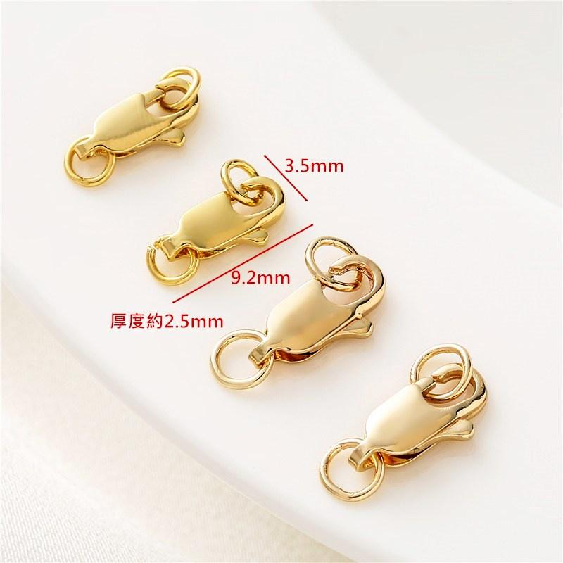 ✨星辰✨ 魚尾扣 彈簧扣 扣頭 14K包金 14K包金魚尾扣 串珠材料 DIY材料包 銀飾 龍蝦鉤 蝦鉤【MA046】-細節圖2