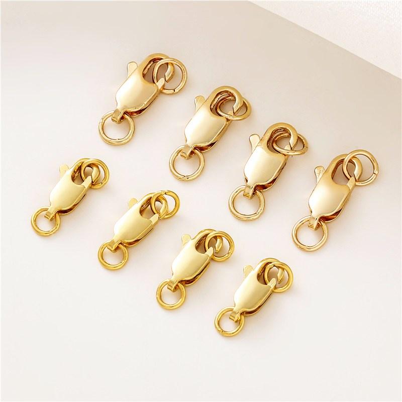 ✨星辰✨ 魚尾扣 彈簧扣 扣頭 14K包金 14K包金魚尾扣 串珠材料 DIY材料包 銀飾 龍蝦鉤 蝦鉤【MA046】-細節圖4