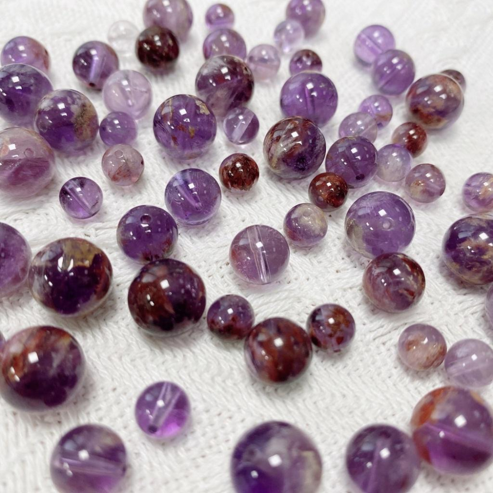 紫幽靈 水晶 紫幽 散珠 圓珠 異象水晶 幽靈 幽靈水晶 記憶力水晶 開發智慧 紫水晶 【CR009】-細節圖3