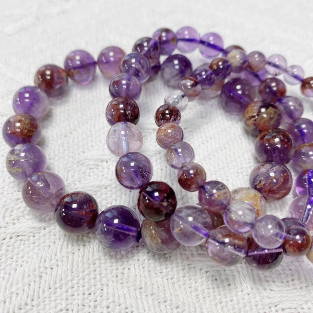 紫幽靈 水晶 紫幽 散珠 圓珠 異象水晶 幽靈 幽靈水晶 記憶力水晶 開發智慧 紫水晶 【CR009】-細節圖4