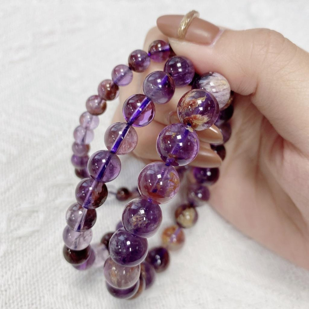 紫幽靈 水晶 紫幽 散珠 圓珠 異象水晶 幽靈 幽靈水晶 記憶力水晶 開發智慧 紫水晶 【CR009】-細節圖7